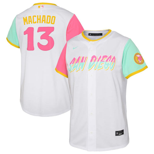 Youth San Diego Padres Manny Machado City Connect Replica Jersey - White