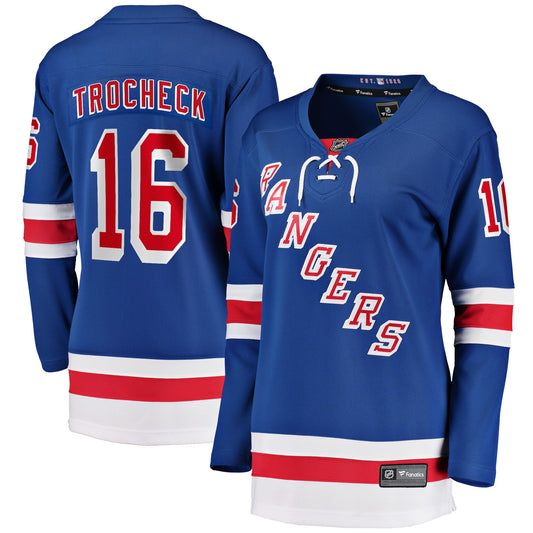 Vincent Trocheck New York Rangers Fanatics Branded Women's Home Breakaway Player Jersey - Blue