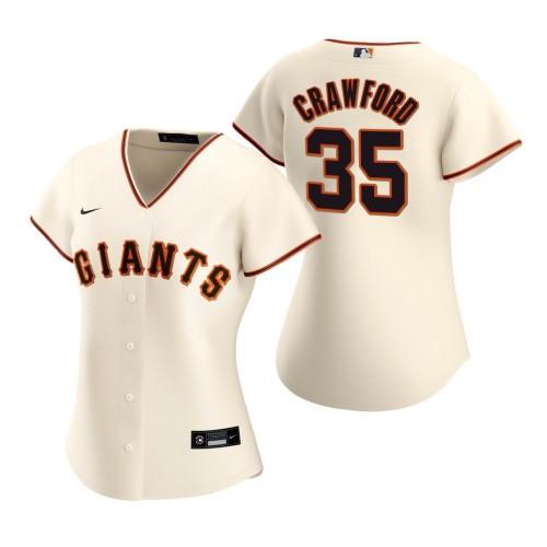 Womens San Francisco Giants Brandon Crawford Cool Base Replica Jersey Cream