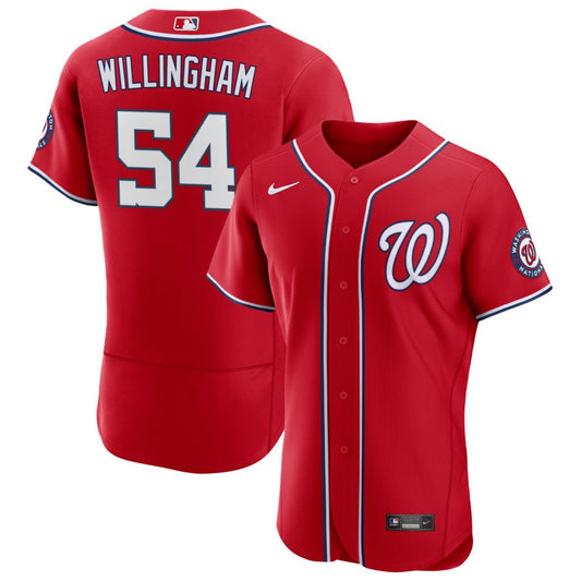 Amos Willingham Washington Nationals Nike Alternate Authentic Patch Jersey - Scarlet