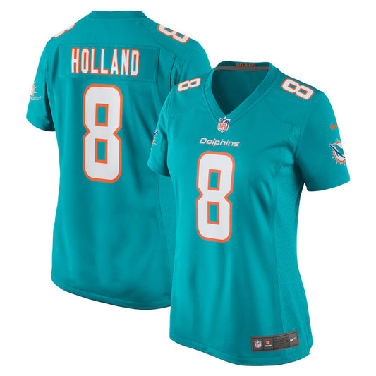 Women's Miami Dolphins Jevon Holland Game Jersey - Aqua