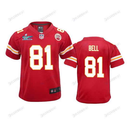 Blake Bell 81 Kansas City Chiefs Super Bowl LVII Game Jersey - Youth Red