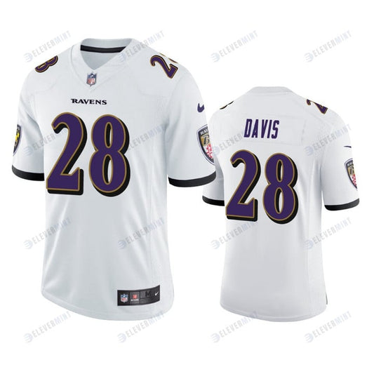 Baltimore Ravens 28 Mike Davis White Vapor Limited Jersey