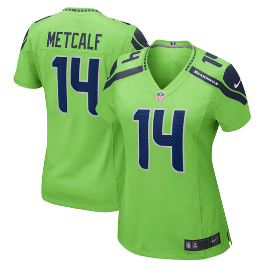 Women's Seattle Seahawks DK Metcalf Game Jersey Neon Green