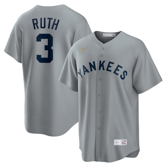 Babe Ruth New York Yankees Nike Road Cooperstown Collection Player Jersey - Gray