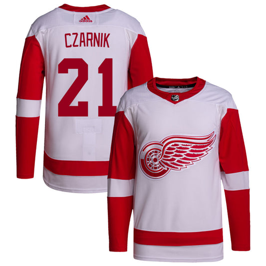 Austin Czarnik Detroit Red Wings adidas Away Primegreen Authentic Pro Jersey - White