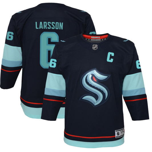 Adam Larsson Seattle Kraken Youth Home Premier Jersey - Navy