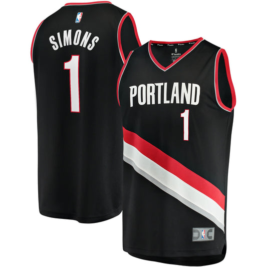 Anfernee Simons Portland Trail Blazers Fanatics Branded 2021/22 Fast Break Replica Jersey - Icon Edition - Black