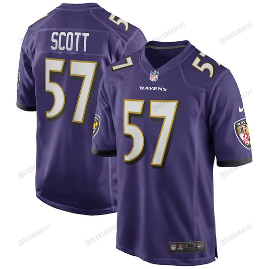 Bart Scott 57 Baltimore Ravens Men Game Retired Jersey - Purple