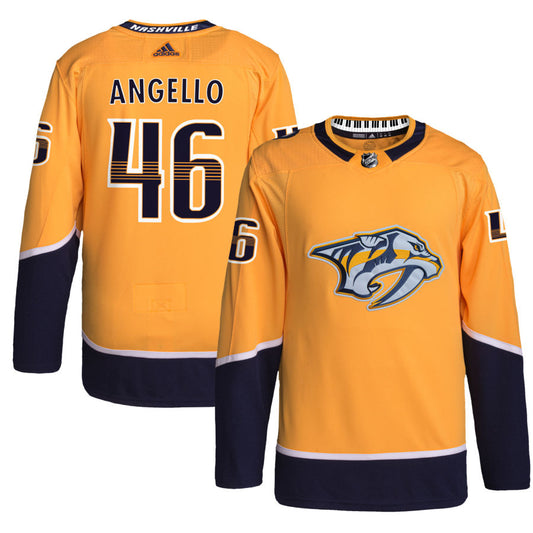 Anthony Angello Nashville Predators adidas Home Primegreen Authentic Pro Jersey - Gold